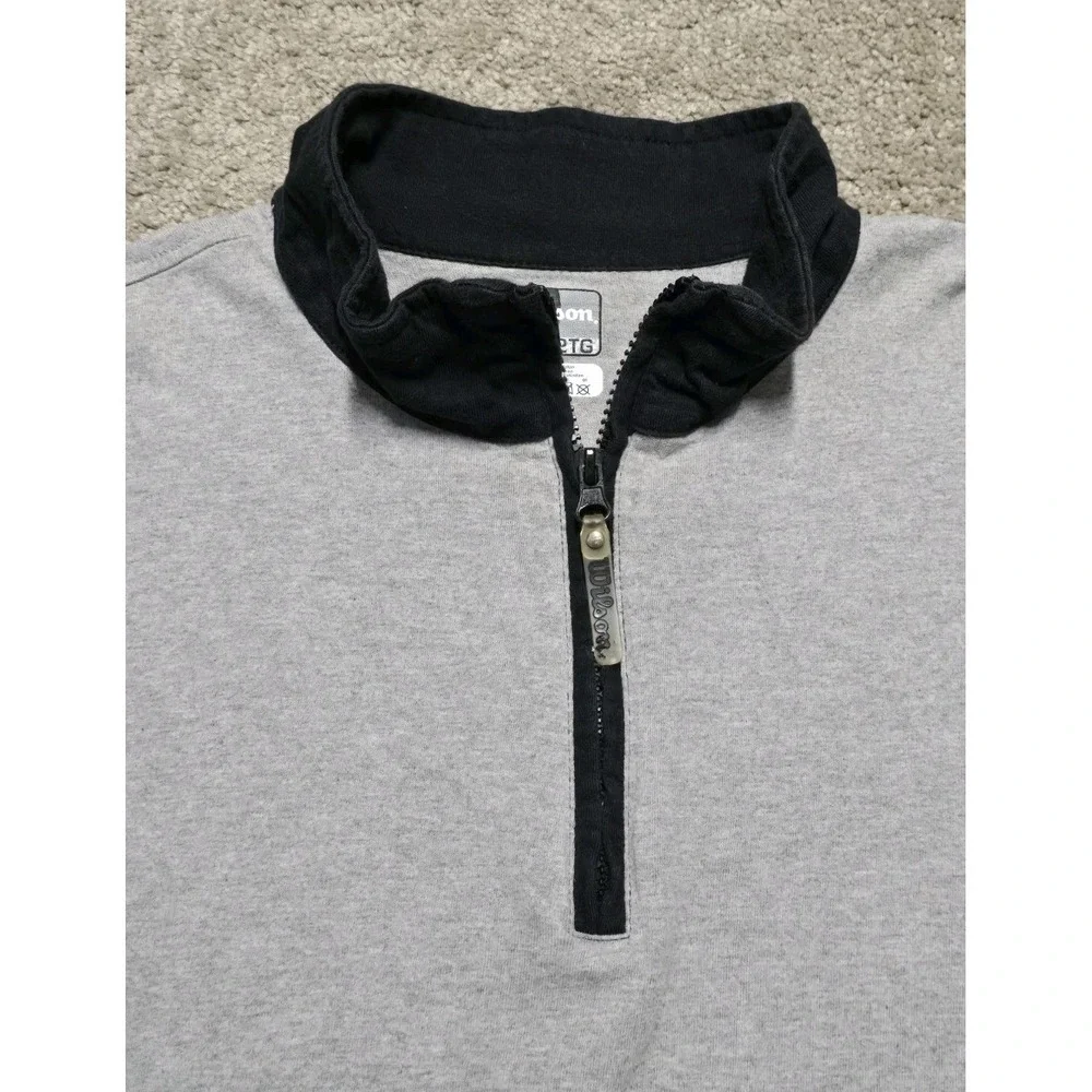 Wilson 1/4 Zip Jacket Pullover Mens XXL 2XL‎ Gray Fleece Rugby Style Tennis Golf